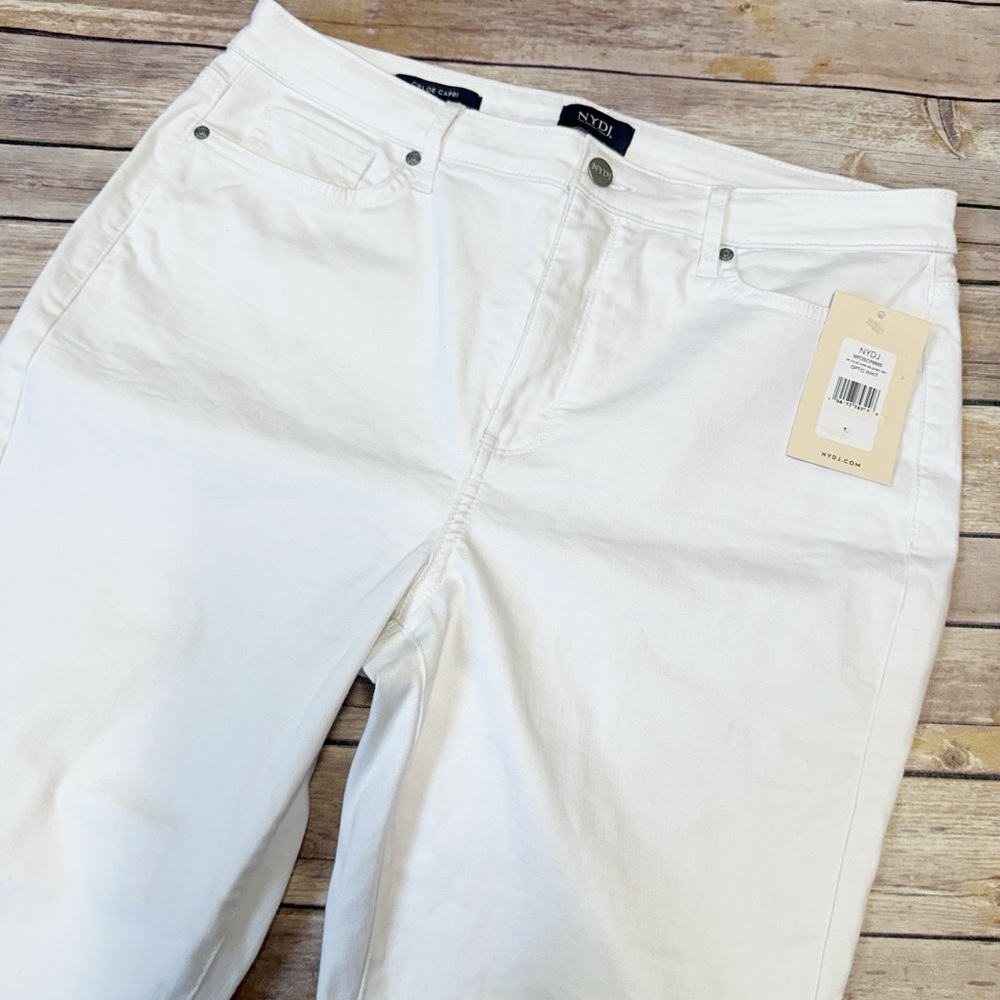 NYDJ Chloe Capri Jeans Released Hem Optic White size 12 - Picture 2 of 7
